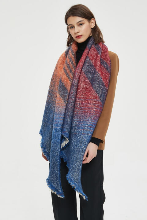 Raw Hem Polyester Scarf