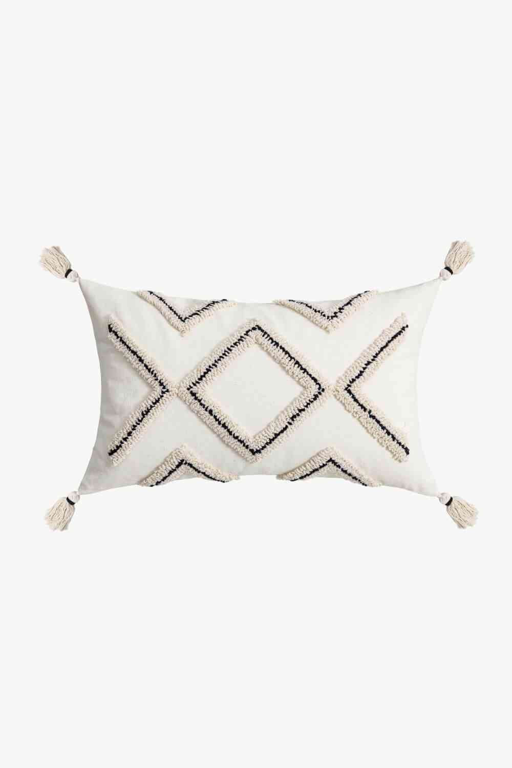 Geometric Embroidered Decorative Throw Pillow Case